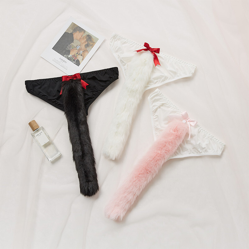 Women Cute Sexy Brief Panty Detachable Fox Tail JapaneseStyle Cosplay Underwear