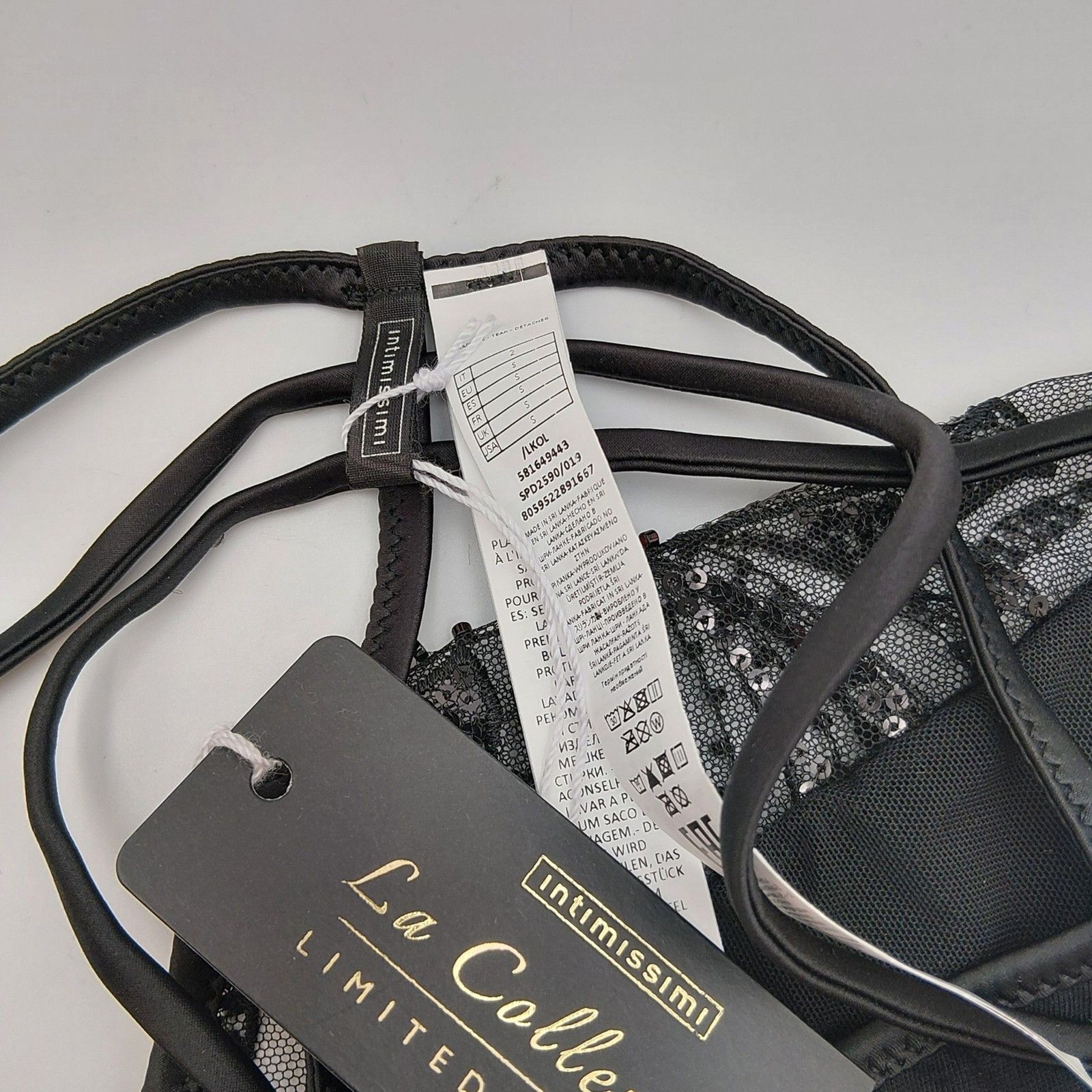 Intimissimi MEDIUM DARK MOON “La Collezione” Limited Edition Beaded Lace Thong