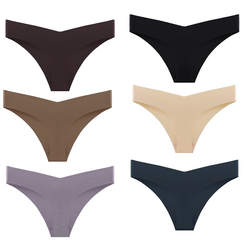 6 Pack Lot Womens Seamless Panties Brief Bikinis V Cut Underwear Sexy Lingeries
