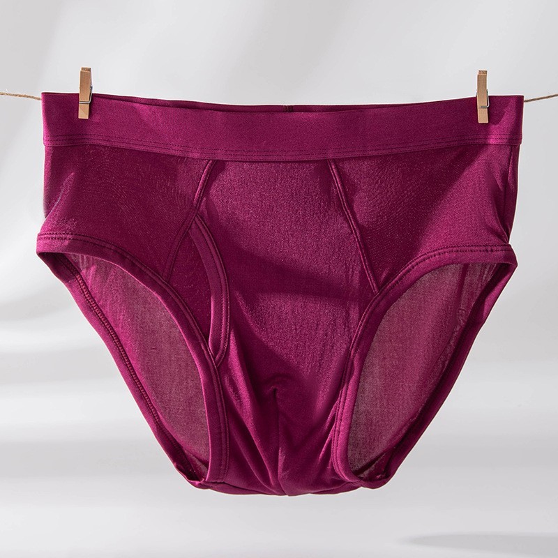 Men’s Briefs U-Shaped Antibacterial Mulberry Silk Double-Sided Knit Breathable