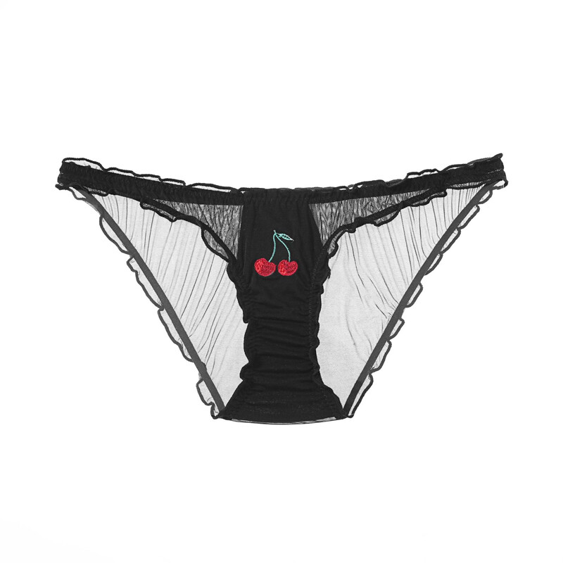 Cute Mesh Underwear Women Sexy Lace Low-waist Pantie Perspective Triangle Pants.