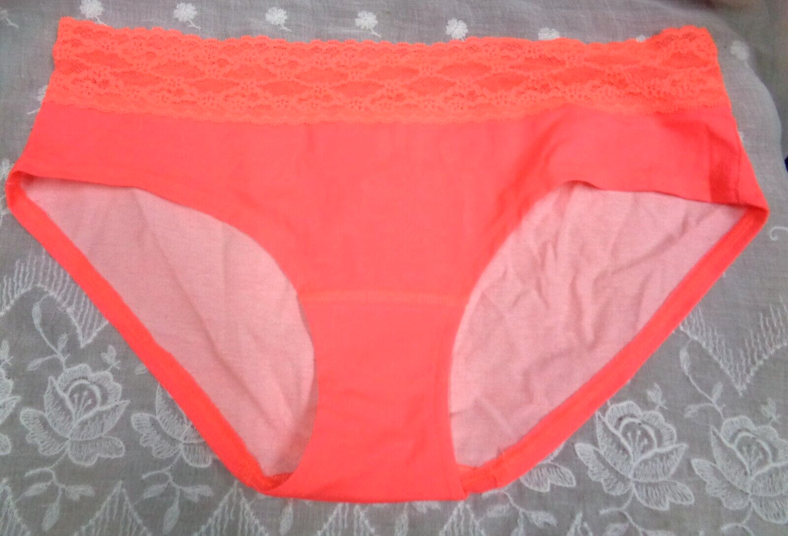 Vtg Women’s VICTORIA’S SECRET Low Rise Hiphugger Cotton NEON ORANGE / L
