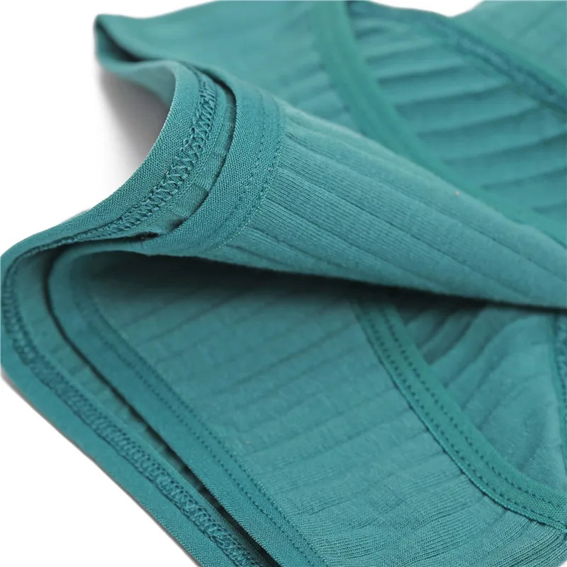 6PCS/SET Women’s Cotton Panties Sexy Soft Striped Underpants Solid Color