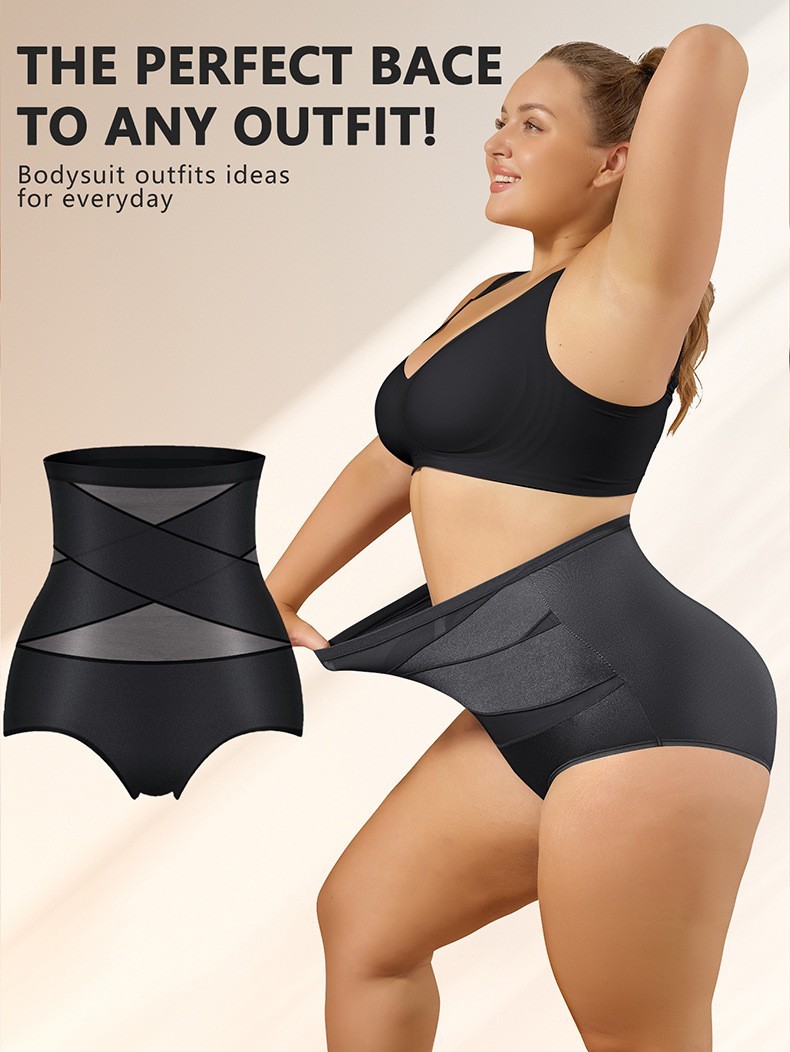 Plus Size High Waist Milk Silk Bikini Panties – Tummy Control Butt Lift 1XL-5XL