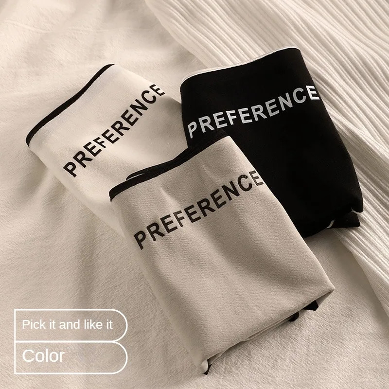 Cotton Seamless Briefs High Waist Letter Print Women’s Underwear 3 Pcs