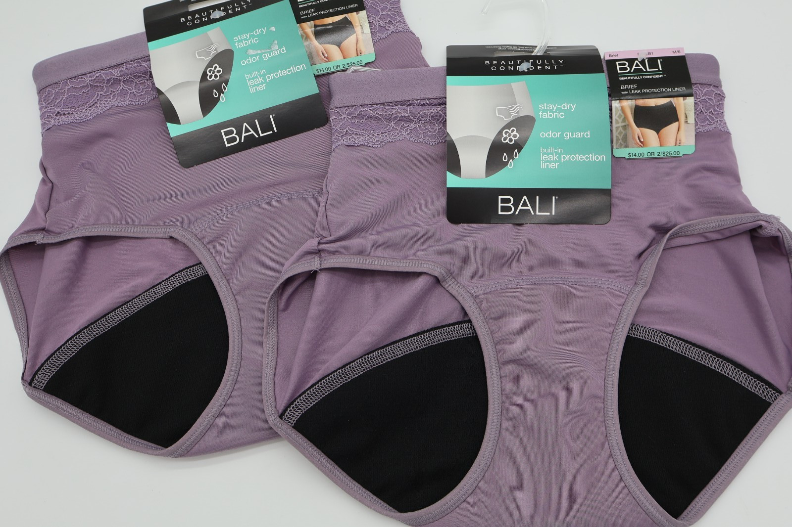 Bali Women’s Medium Beautifully Confident Brief Period Underwear DFLLB1 Purple