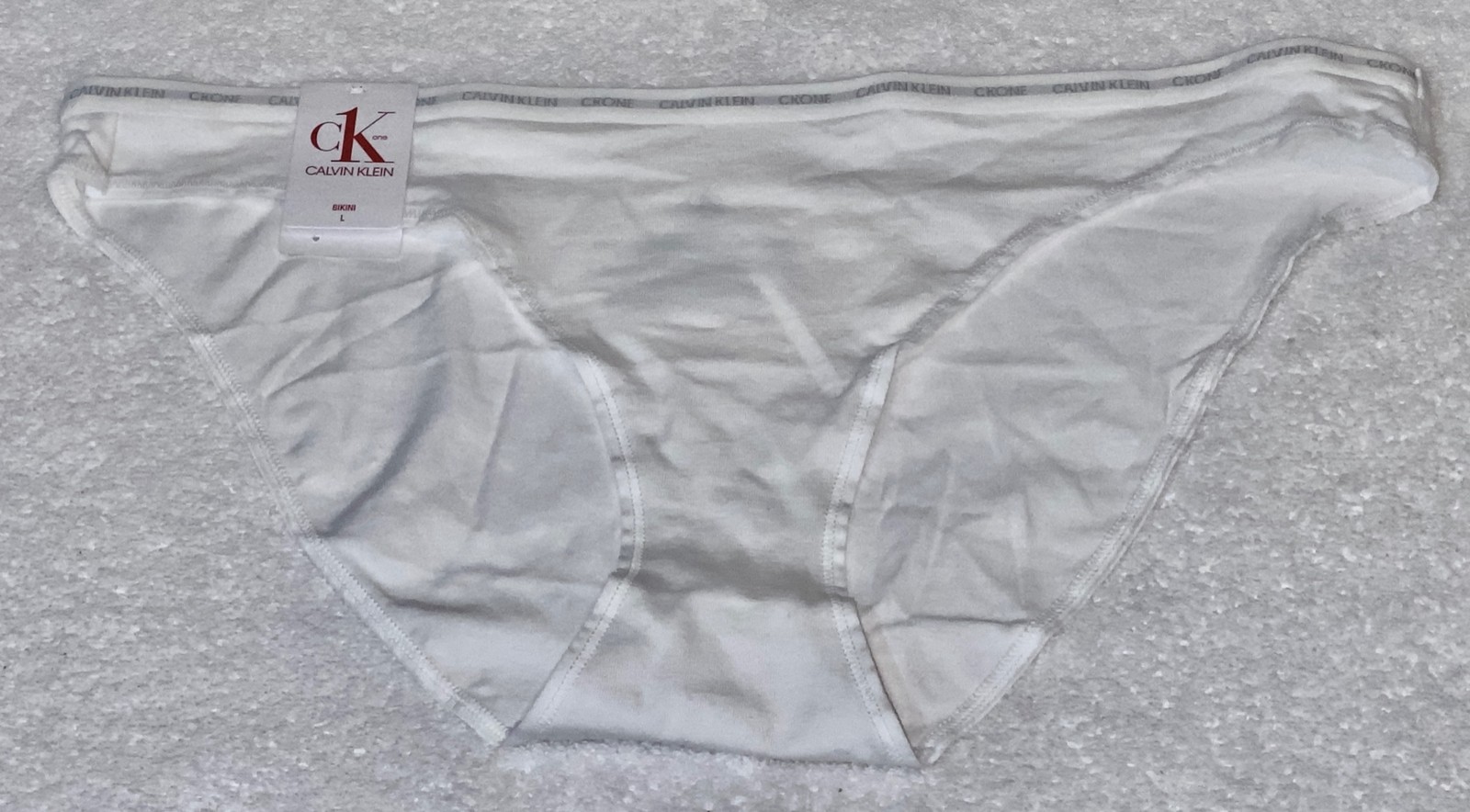CALVIN KLEIN CK One Cotton White Grey Bikini Panty NEW Womens Sz S M 6 L 7 XL 8