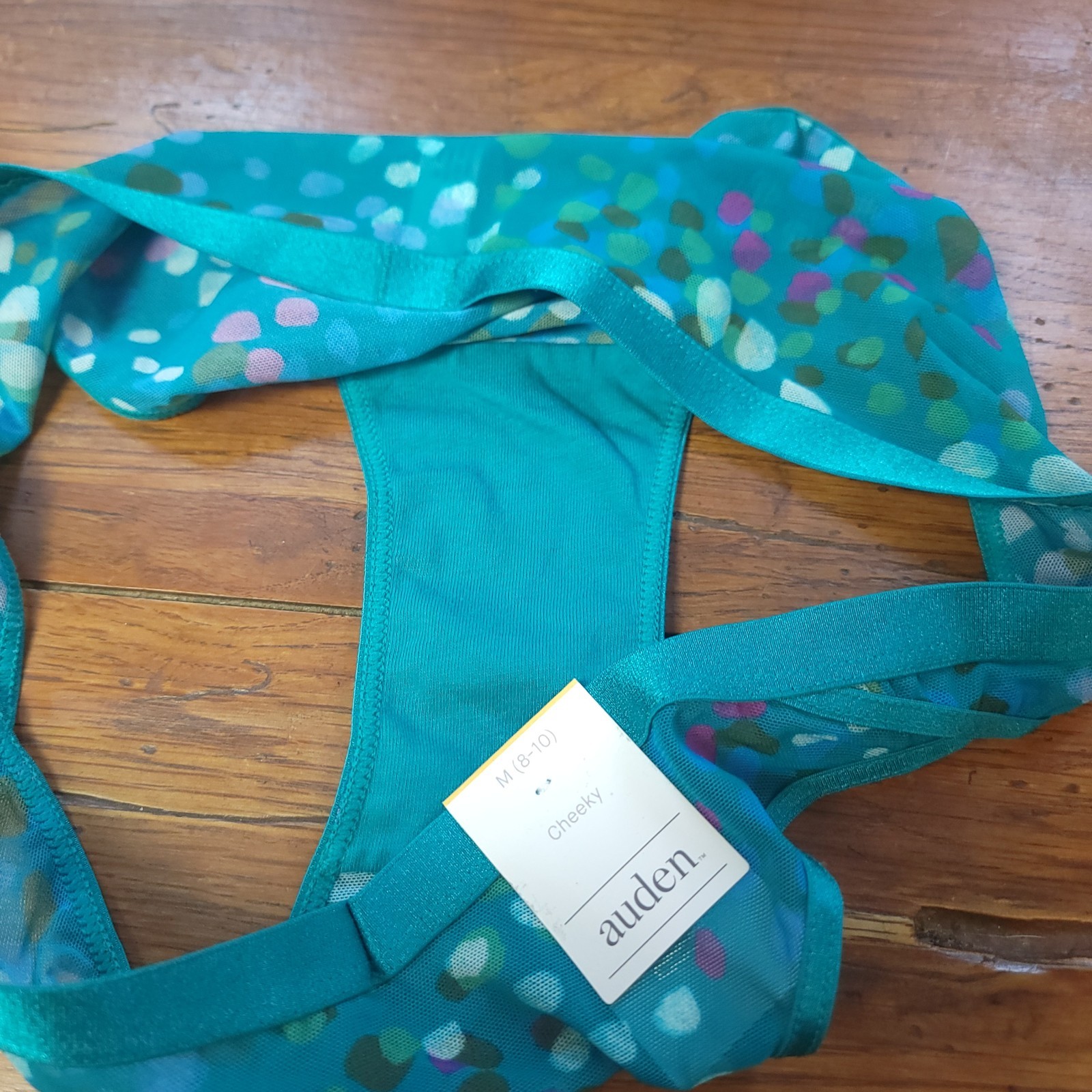 (4) Auden Womens Medium (8-10) Nylon Mesh Cheeky Underwear Target M Blue Green