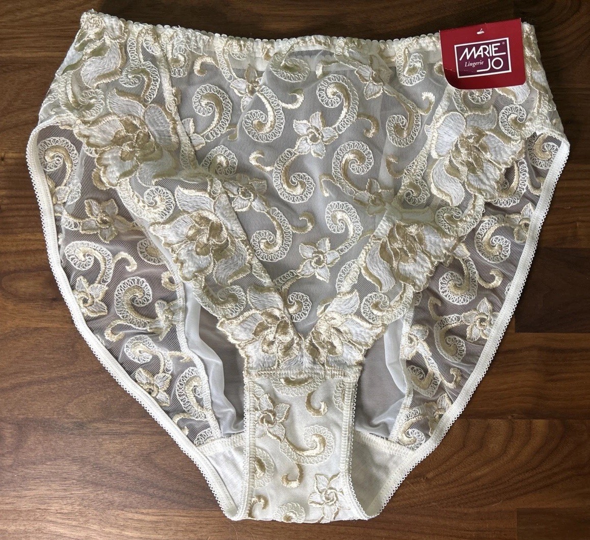 Vtg Marie Jo Windsor Italian Panties Brazilian Brief Hi Cut Second Skin Sz L HTF