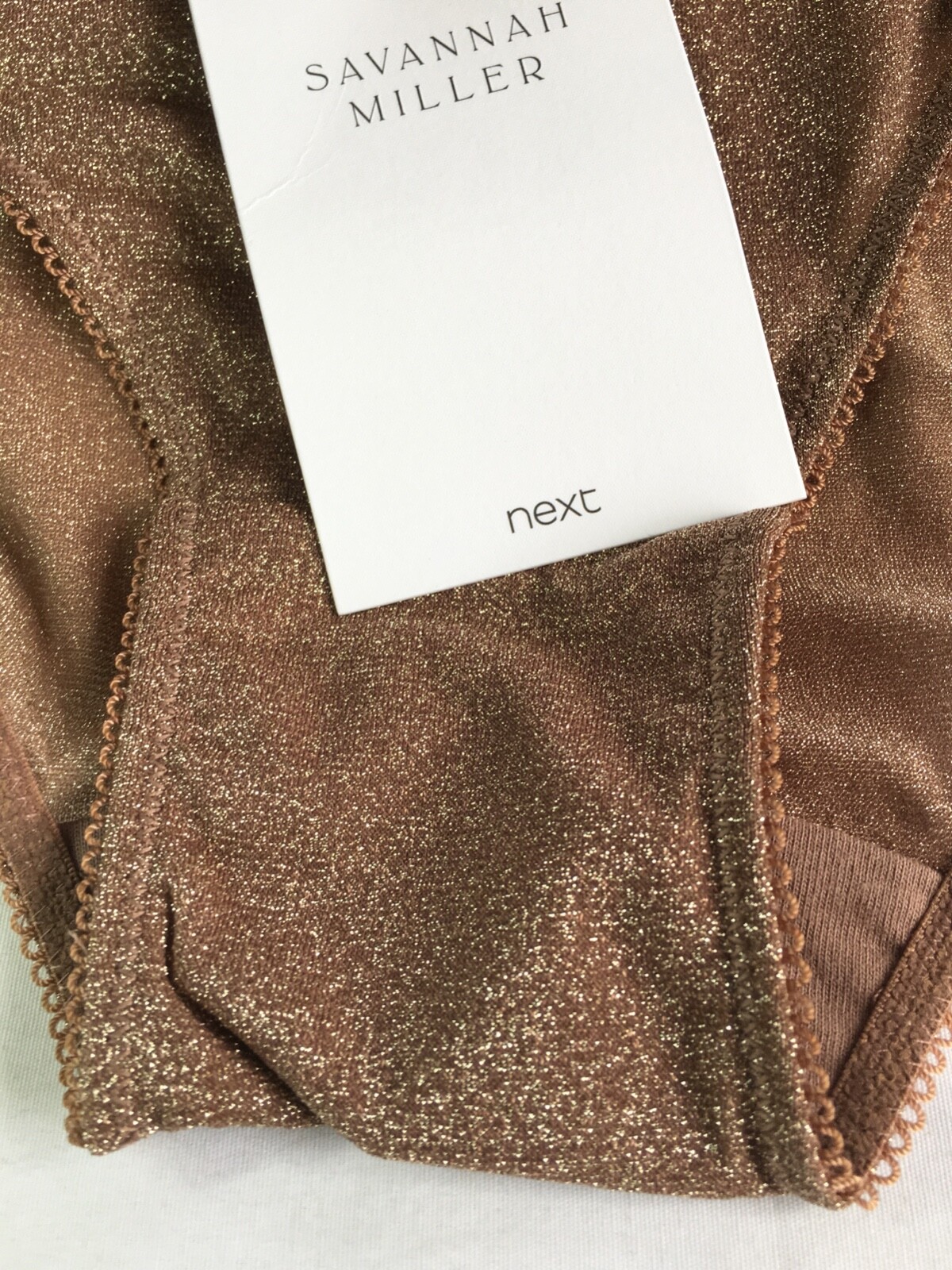 NEXT Savannah Miller x Next Bronze Sparkle Brazillian Briefs/ knickers- size 16