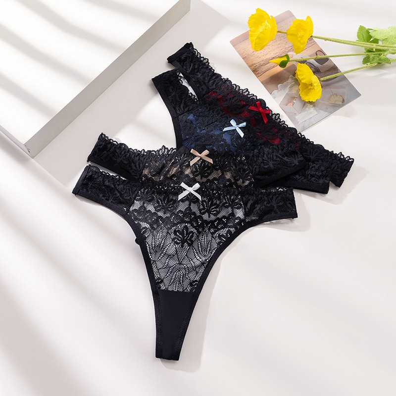 4 Pack Lot Sexy Ladies Womens Lace Panties Thongs Underwear French Lingeries