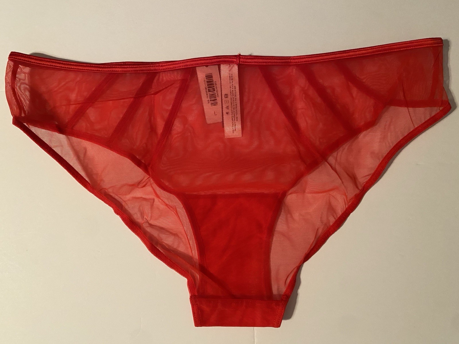 Victoria’s Secret Women’s L Panty Red Bianca Bikini Adore Me Sheer Mesh NWT