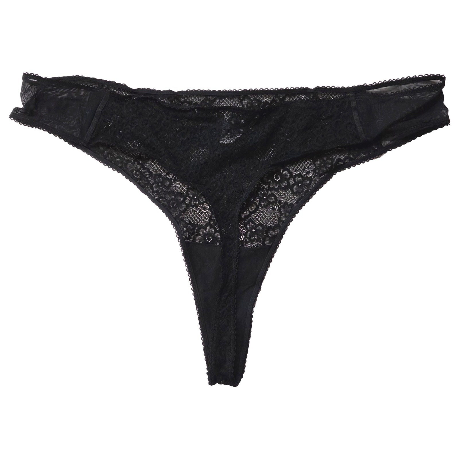 Parade Womens 2 Pack Thong Underwear Blue & Black Lace Panties Set 3X