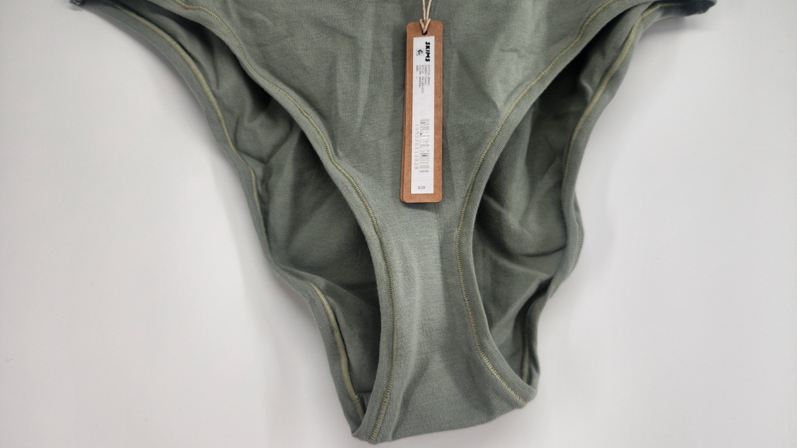 SKIMS Large Mineral Green Cotton Jersey Cheeky Tanga Panty Bottom PN-CBR-0272
