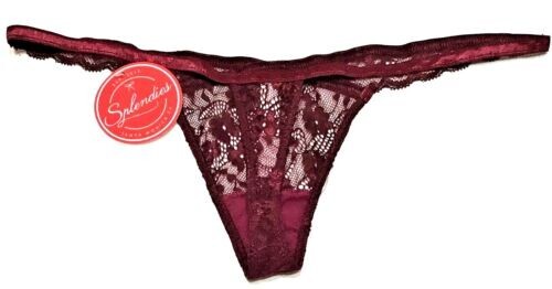 large – NWT Splendies burgundy lace thong panty $12 tag (d230)