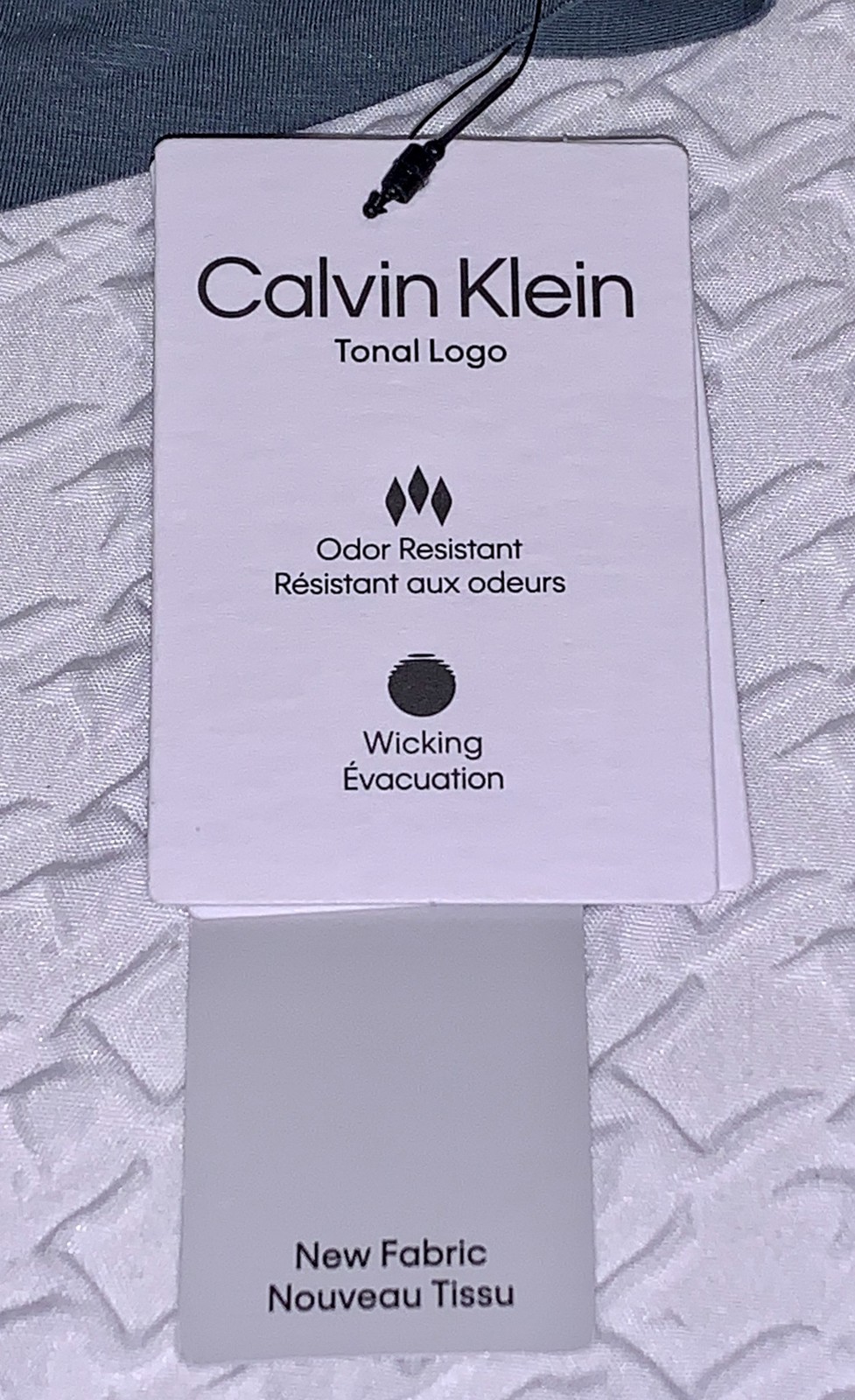 CALVIN KLEIN Tonal Logo Cotton Smoky Blue Dk Blue Thong Panty Womens Sz L 7 XL 8