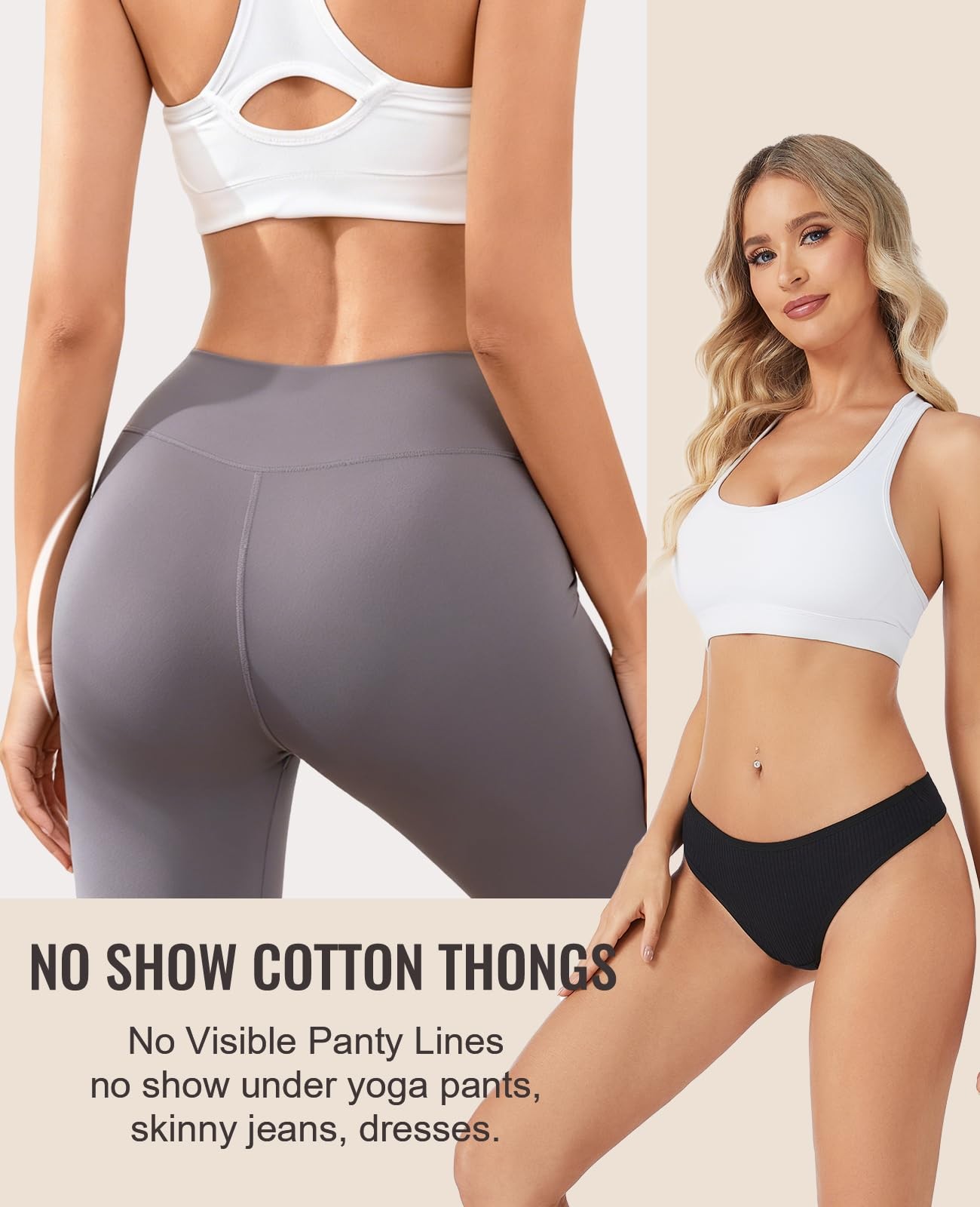 Sunm Boutique Cotton Thongs for Medium, Toasted Caramel Colors Collection