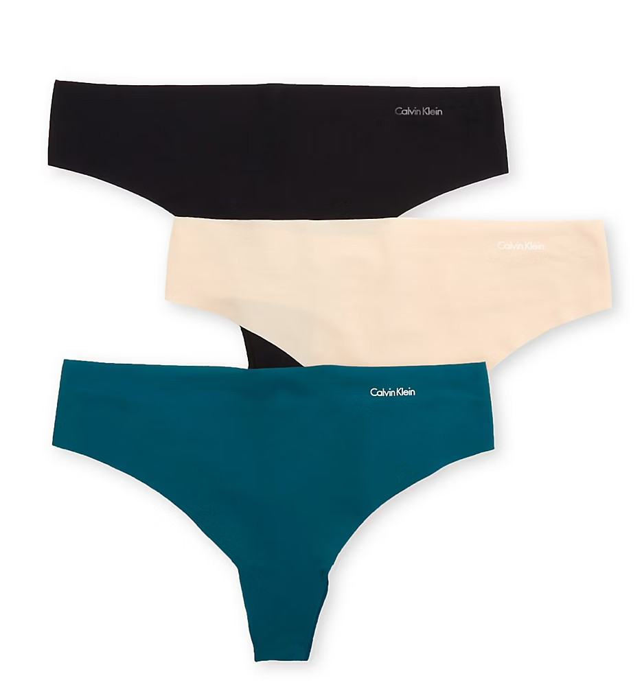 Calvin Klein QD3558 Invisibles Thong – 3 Pack, XL