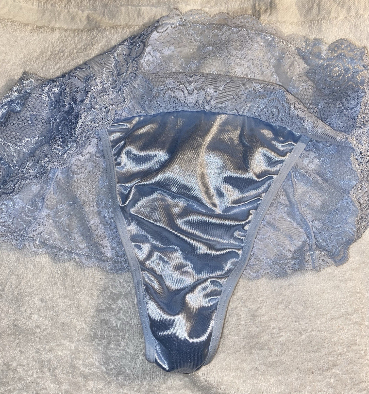 Vtg 90s Secret Treasures Second Skin Satin Thong /Skong Lace XL 8 NWT Lace Skirt
