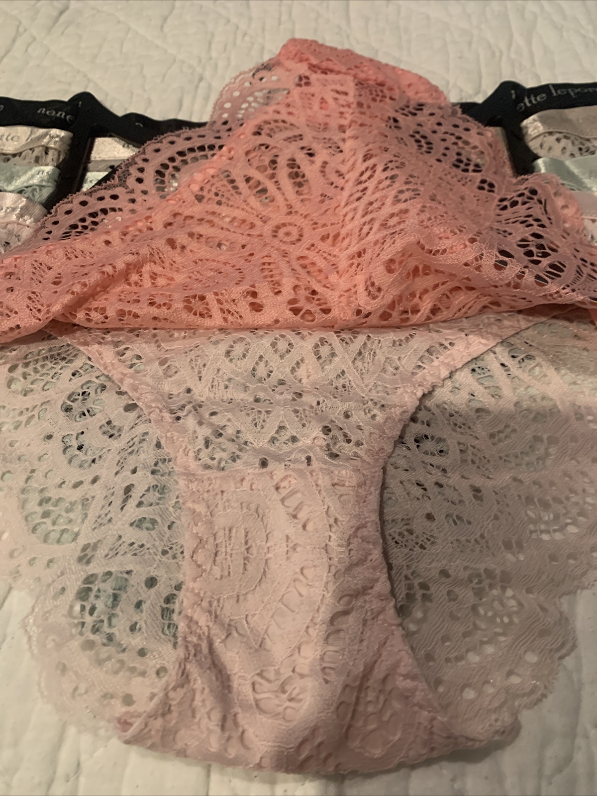 Nanette Lepore 5 Pack Thong Lace Bikini Panties Set Size XL Underwear
