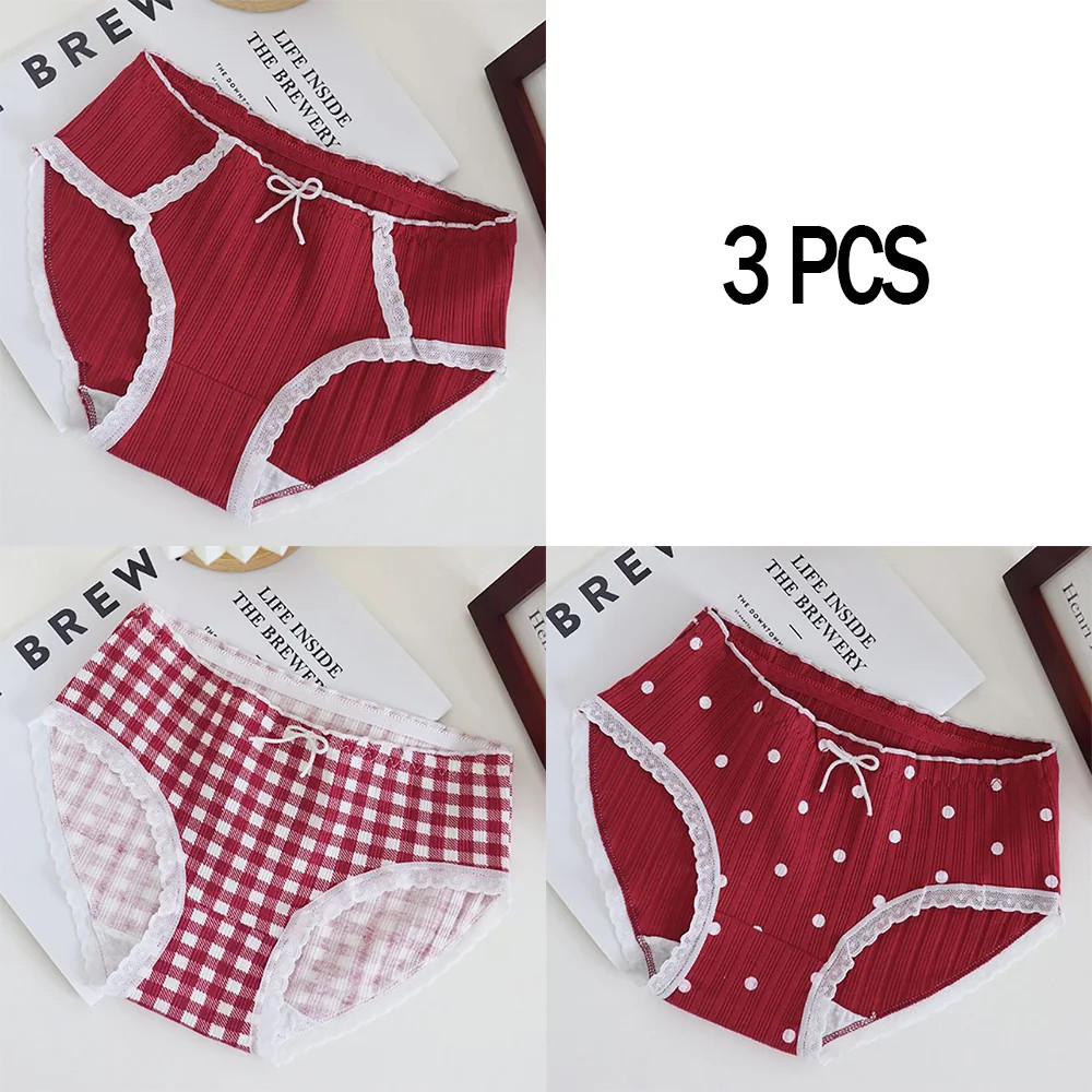 Cotton Boyshort Panties Mid Rise Printed Women’s Breathable Underwear 3 Pcs