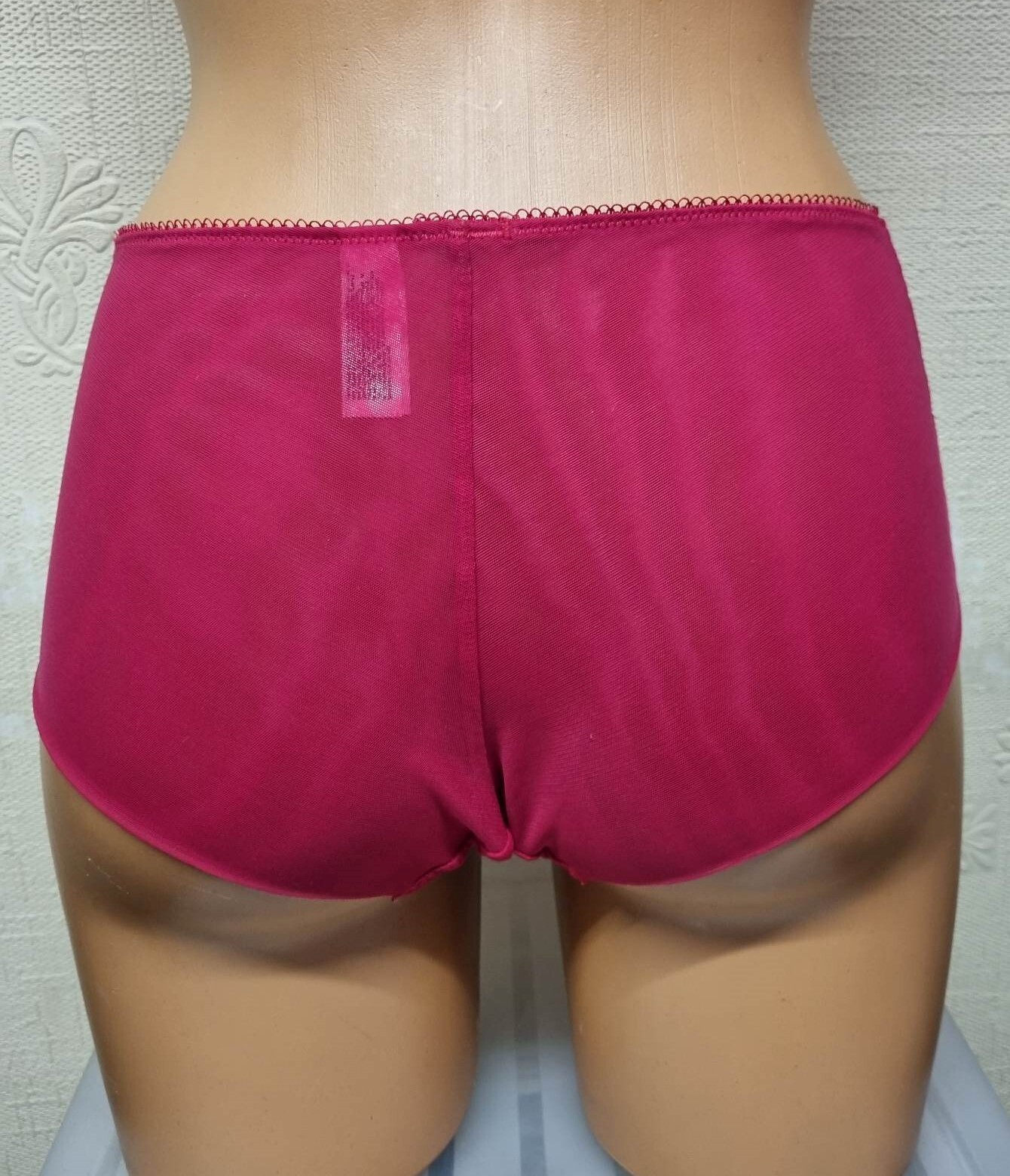 Wacoal Ravissant Short Brief S 10 12 Scarlet Red Lace No VPL Knickers 600566 New