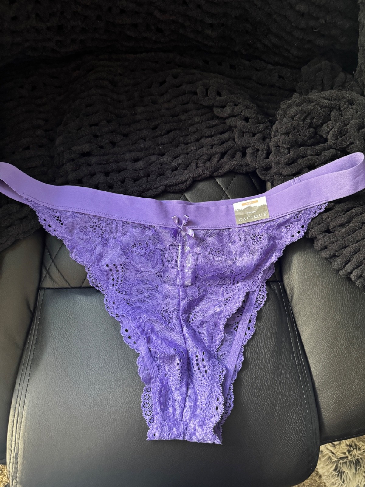 Lane Bryant Purple Lace Thong Panty 10/12