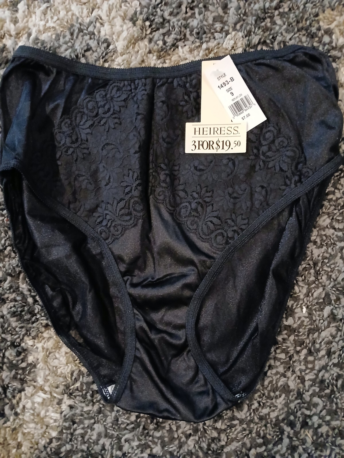 1 Pair Vintage Heiress by Carole Sexy Lace Front 100% Nylon Panties Briefs Sz 10