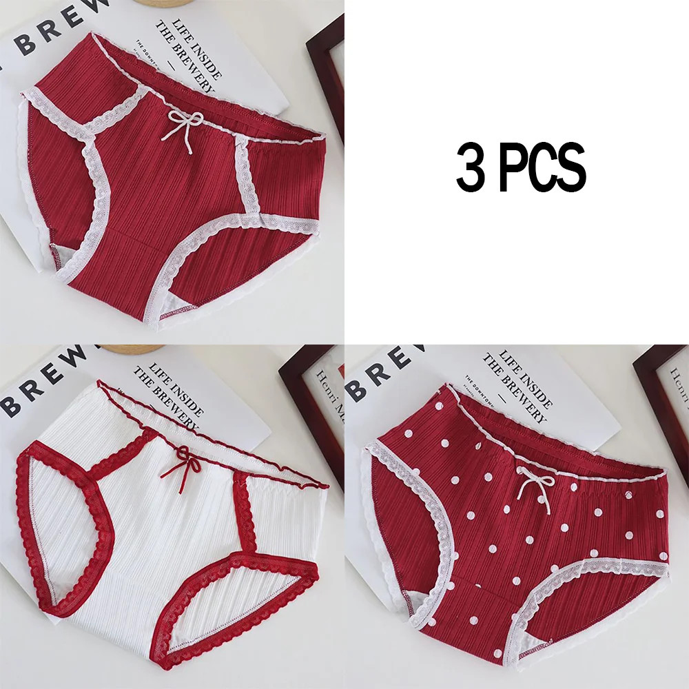 Cotton Boyshort Panties Mid Rise Printed Women’s Breathable Underwear 3 Pcs