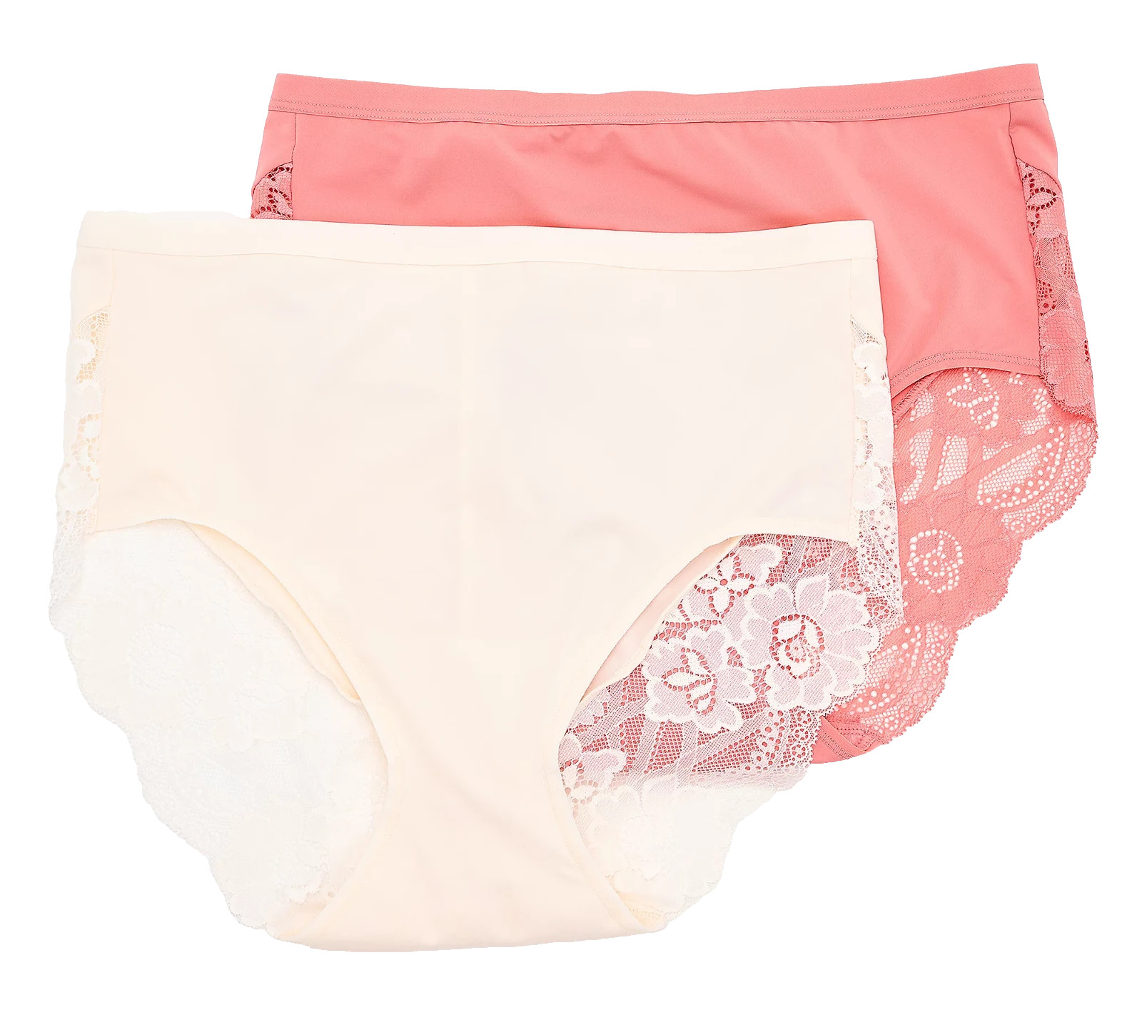 All Worthy~Set of 2~Scalloped Edge Lace Brief~Small~Rosette~A275008 11008