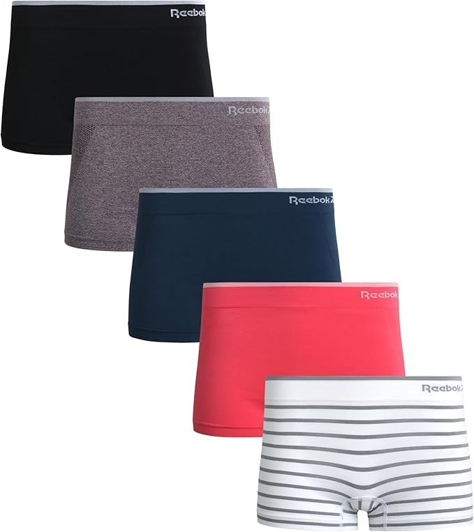 REEBOK Underwear 5-Pack {2XL-18} Boy Shorts/Stretch Performance/ Seamless