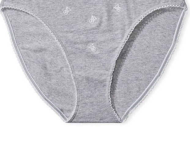 L Grey LOGO Stretch Cotton Waist Victorias Secret High-Leg Waist Brief Panty