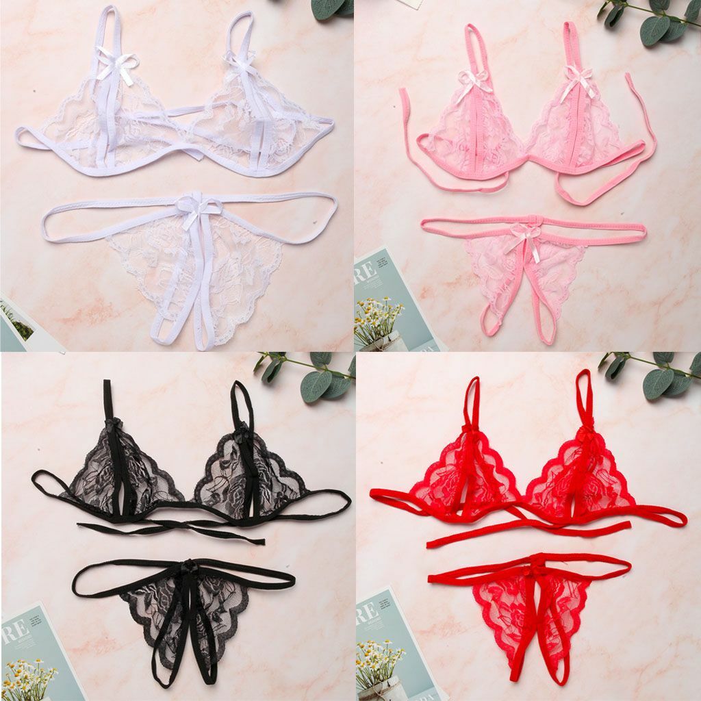 Womens Sexy Lingerie Underwear Set Sleepwear Panties Bar Lace Babydoll Nightwear
