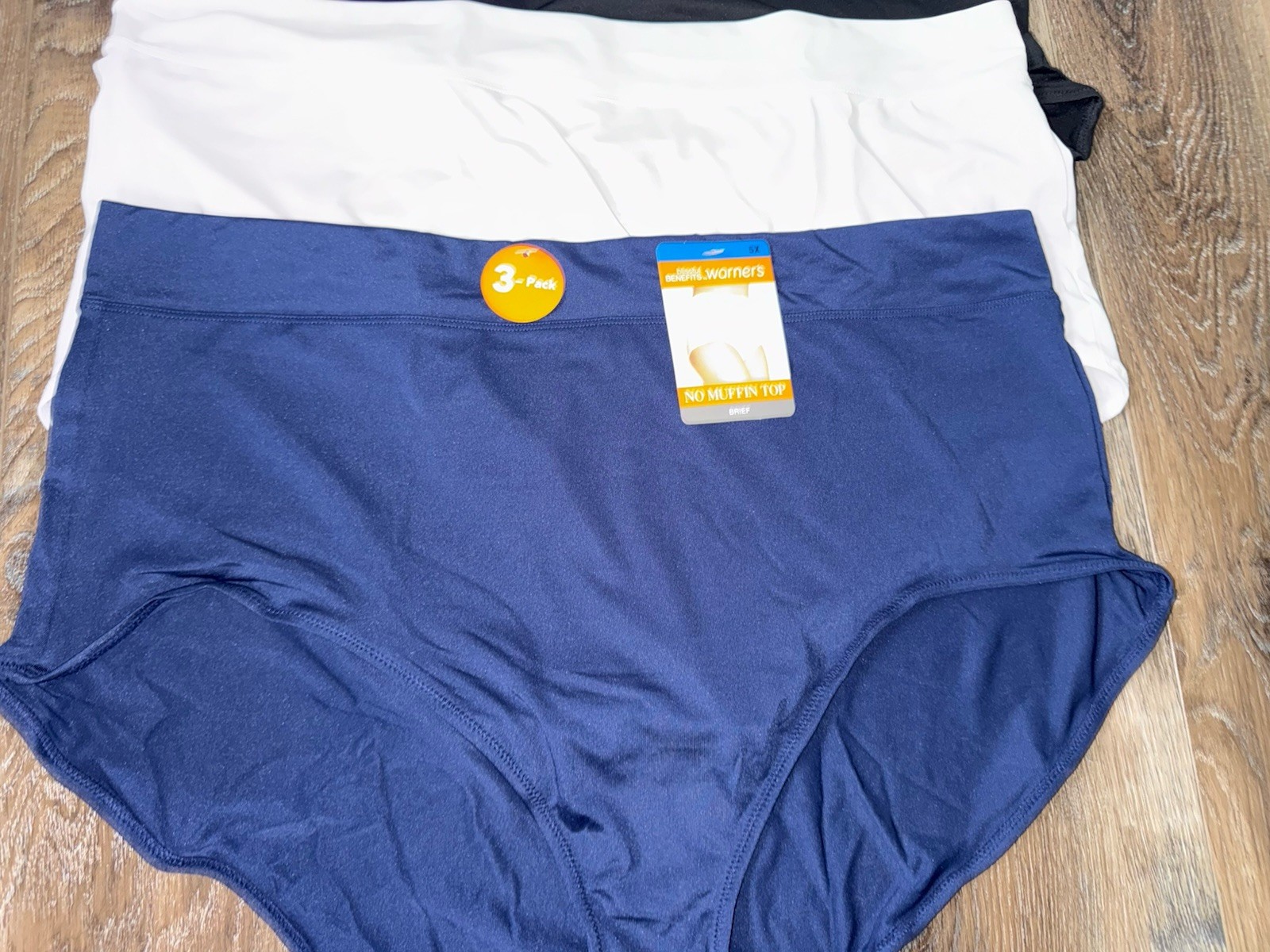 Warners ~ Womens Brief Underwear Panties Polyester Blend 3-Pair (A) ~ 5X