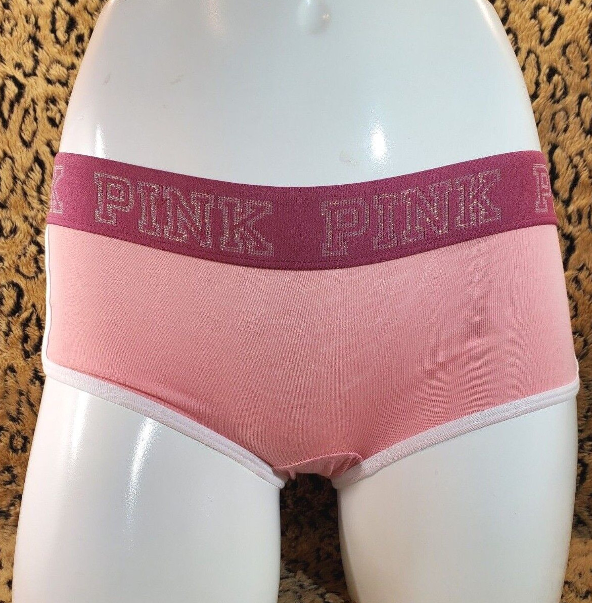 Victoria’s Secret PINK Glitter Logo Purple Low Rise Boy Short Panty XS NWT Sexy