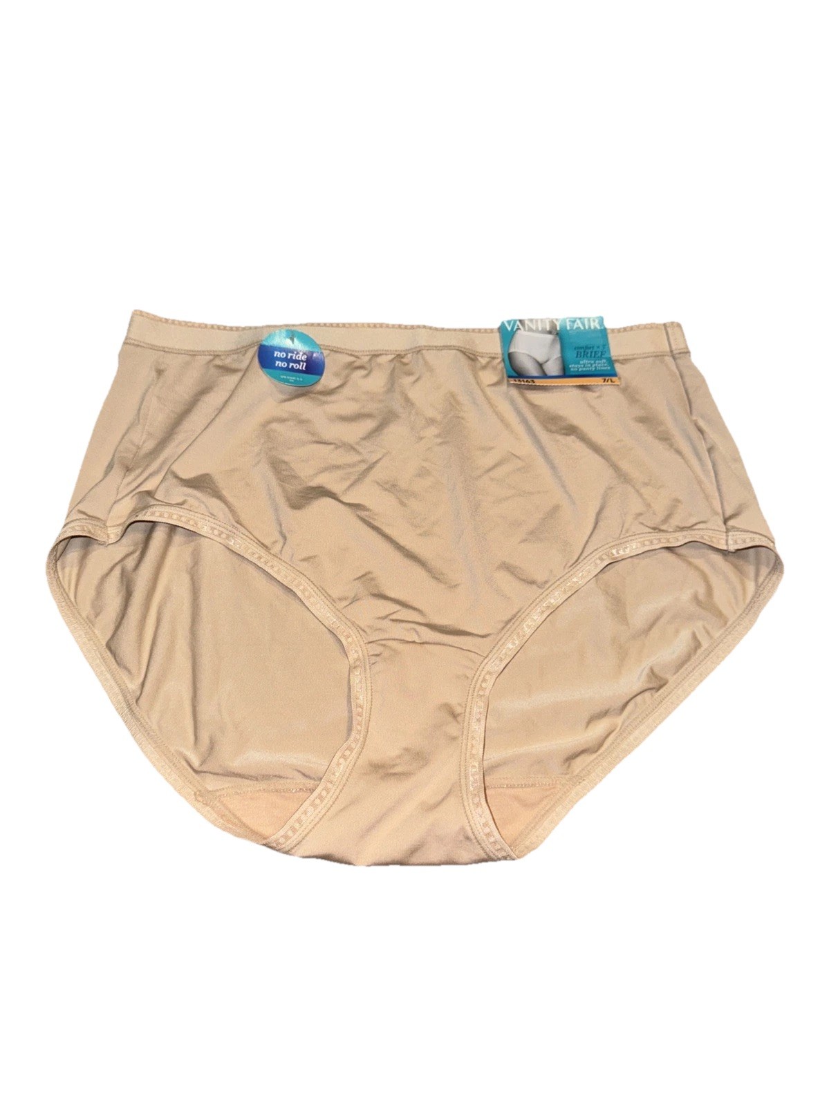 Vanity Fair Womens Comfort Where Counts No Ride Up Panty Briefs Sz 7 Large New