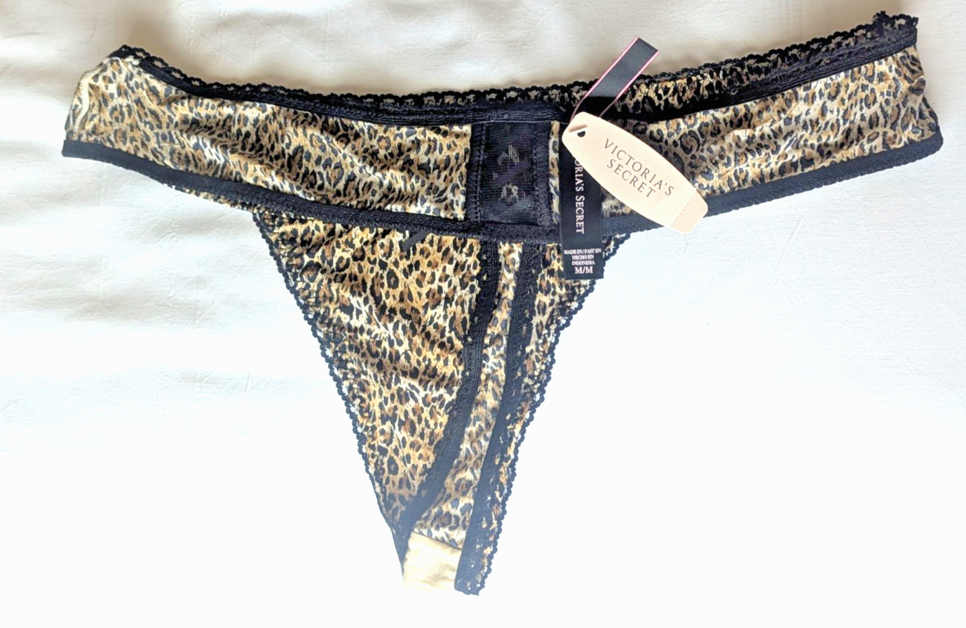Victoria’s Secret SLT Thong Med Smooth Leopard Lace Bow Corset NWT Sexy 2011