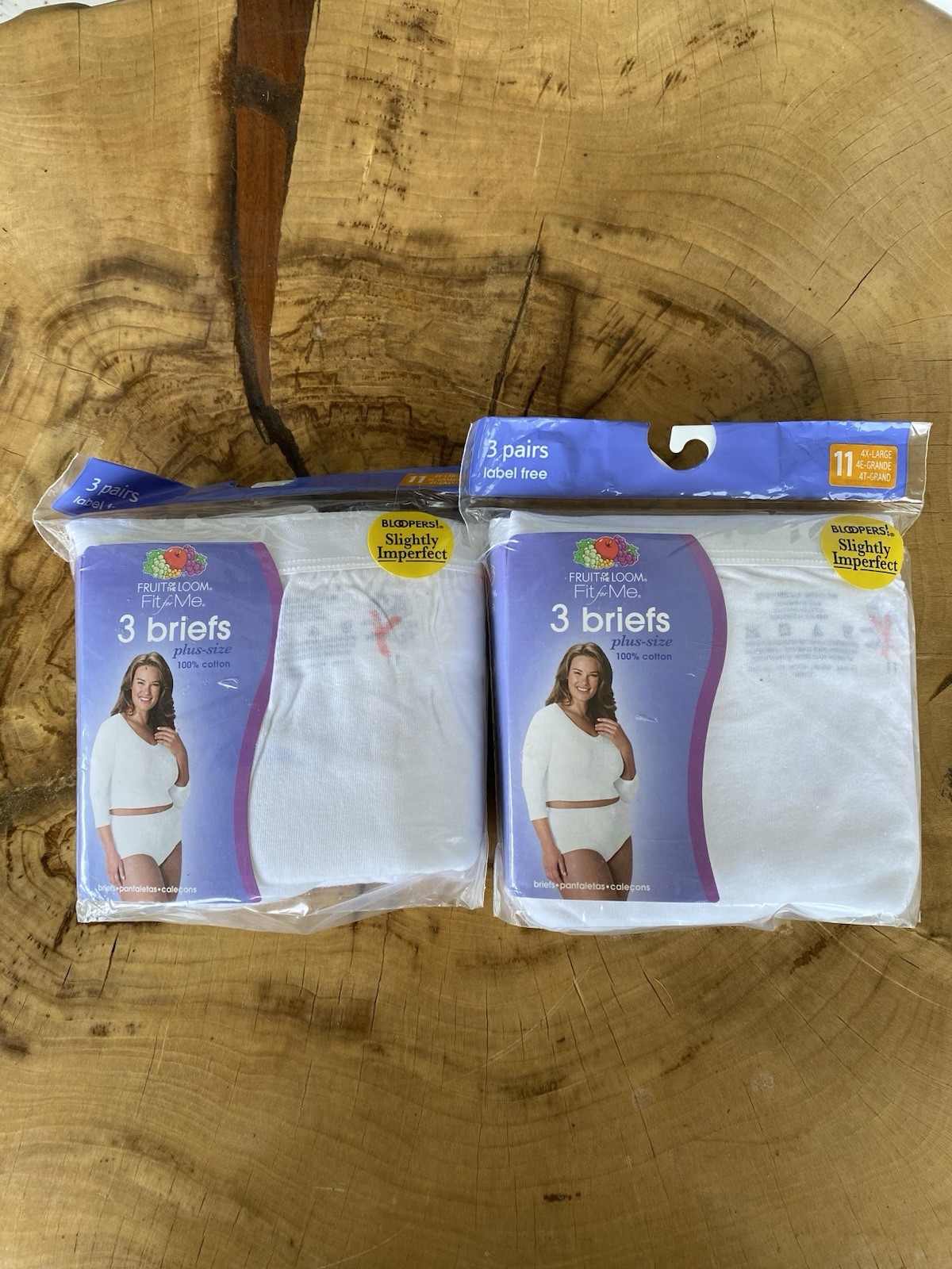 Women’s Fruit of the Loom brief, Bloopers, 11, 4xL, 3pk, 100% Cotton, 2 Count