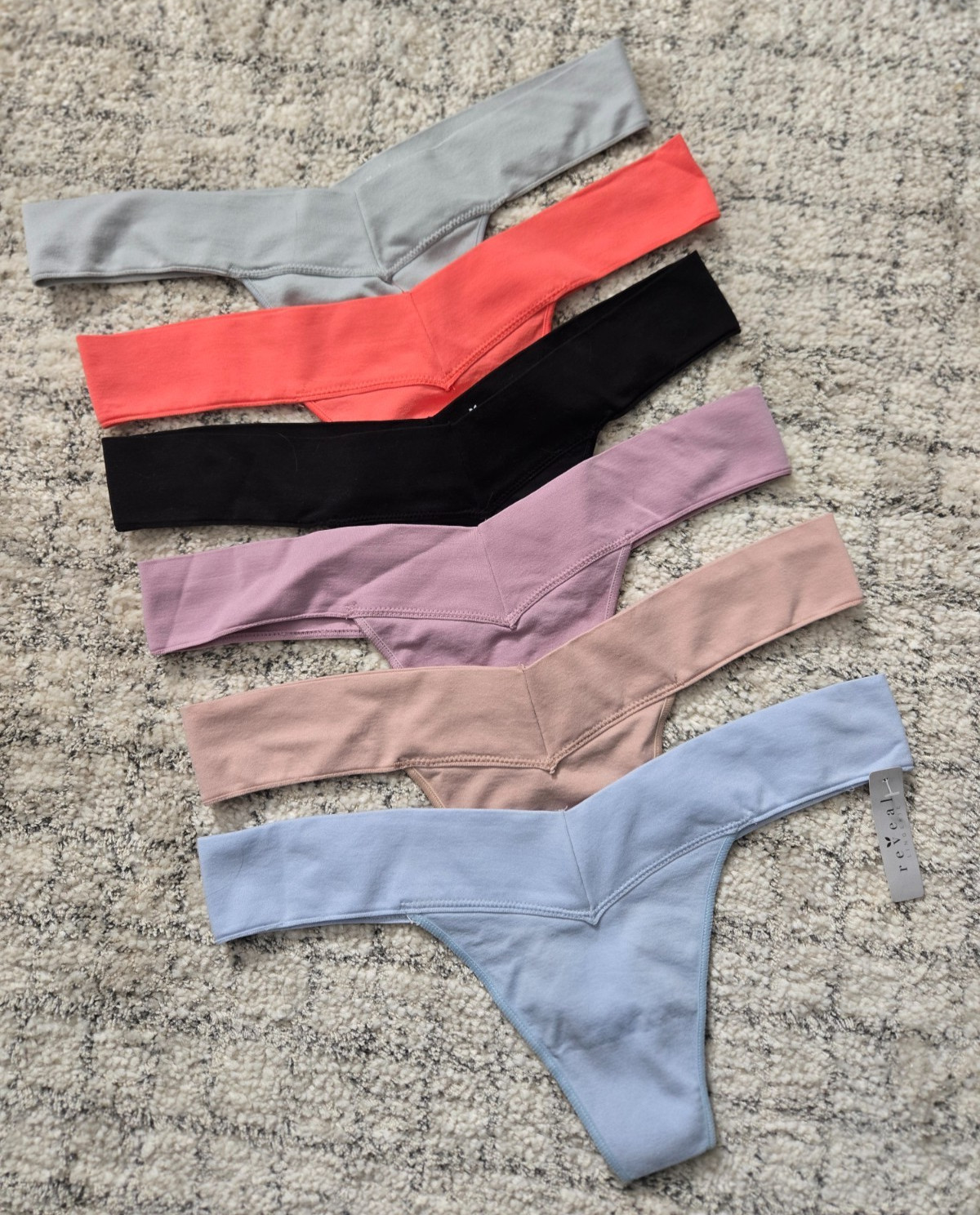 reveal LINGERIE 6-pk Premium Seamless Wicking Tagless No Show Pastel Soft Thongs