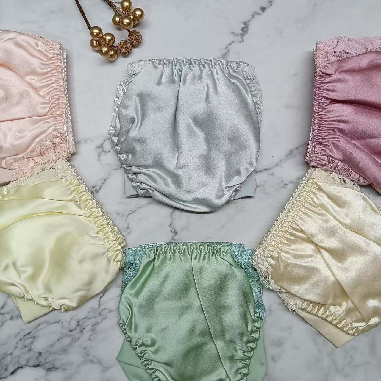 8pcs 100% Silk Women’s Bikinis Panties Lace Size: M L XXL