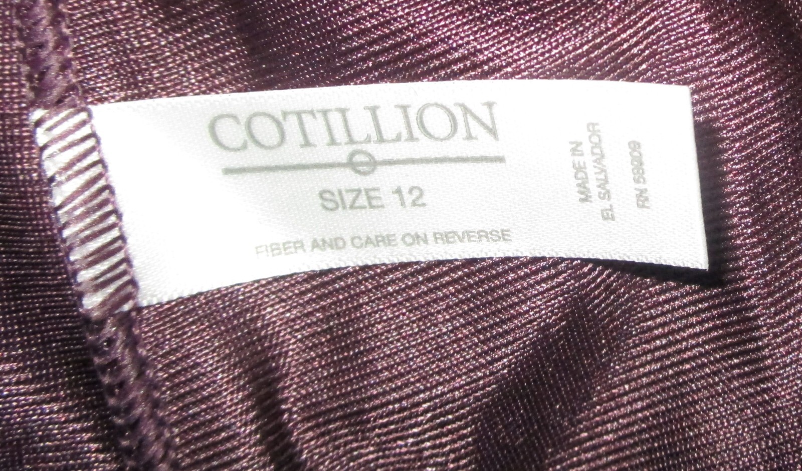 COTILLION~12~75416N~Plum Perfect High Waist Tailored Knit Brief Panty