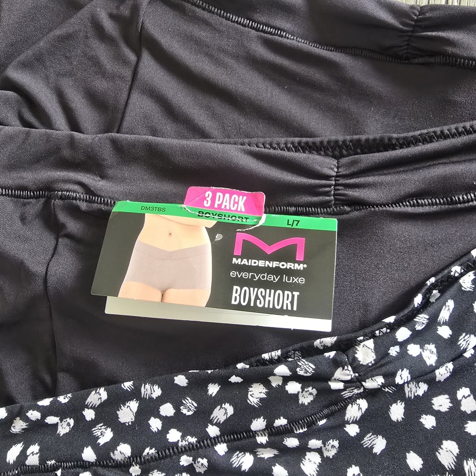 MAIDENFORM Everyday Luxe Boyshort Panties 3 Pack Womens Large Multicolor NWT