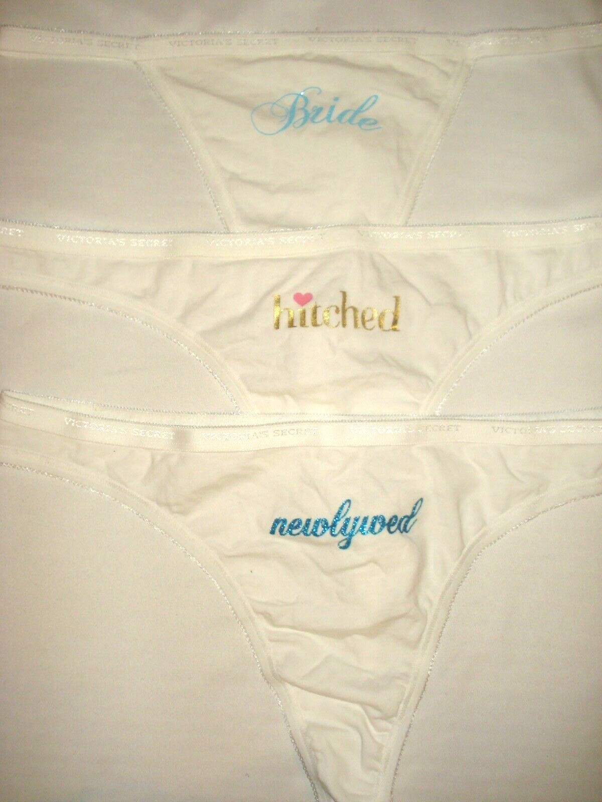 Victoria Secret Thong Panty V String White Bride Newlywed Hitched Wedding
