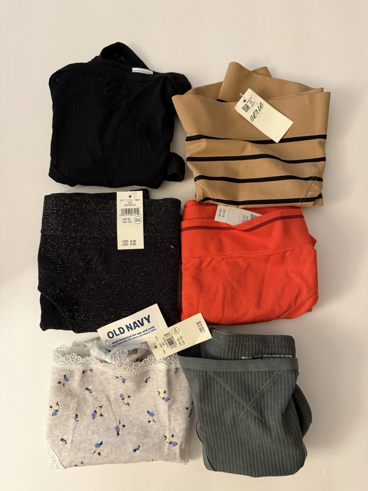 Aerie & Old Navy 6 pc Boybrief Panties Thong Multicolored Women’s Size L/XL/XXL