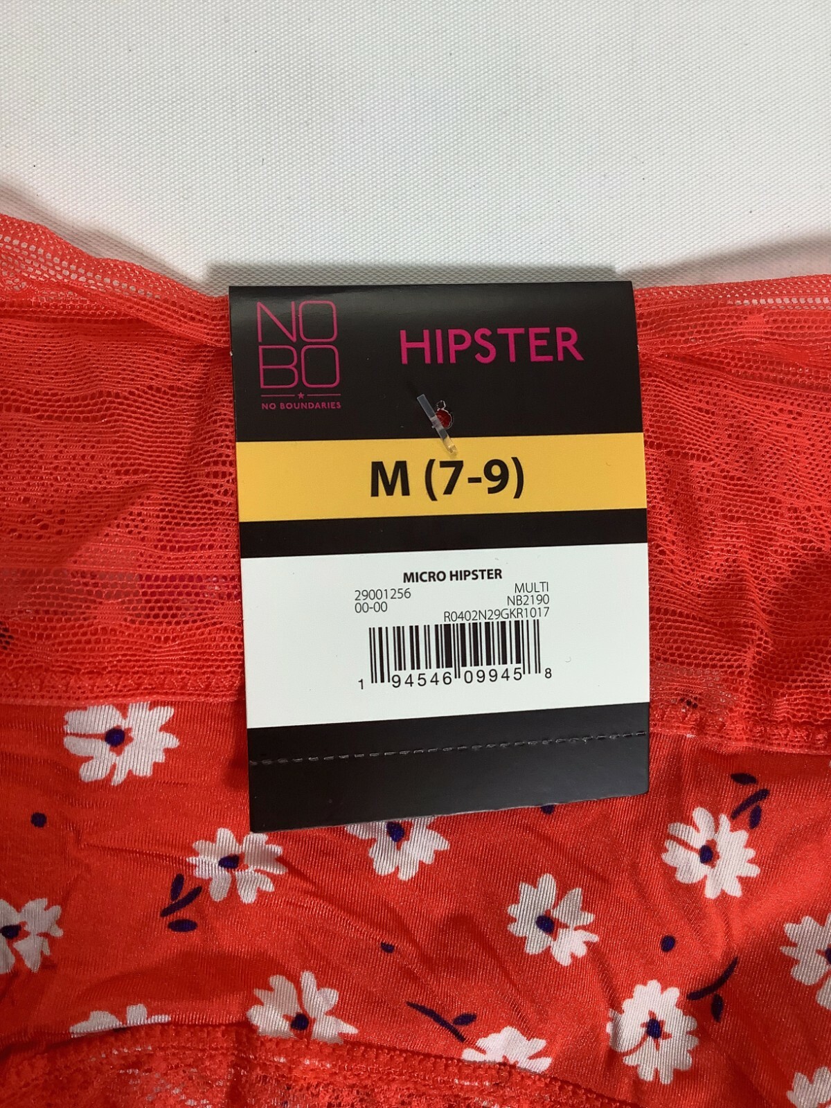 Womens No Boundaries Orange White Flowers Micro Hipster Briefs NEW! NWT