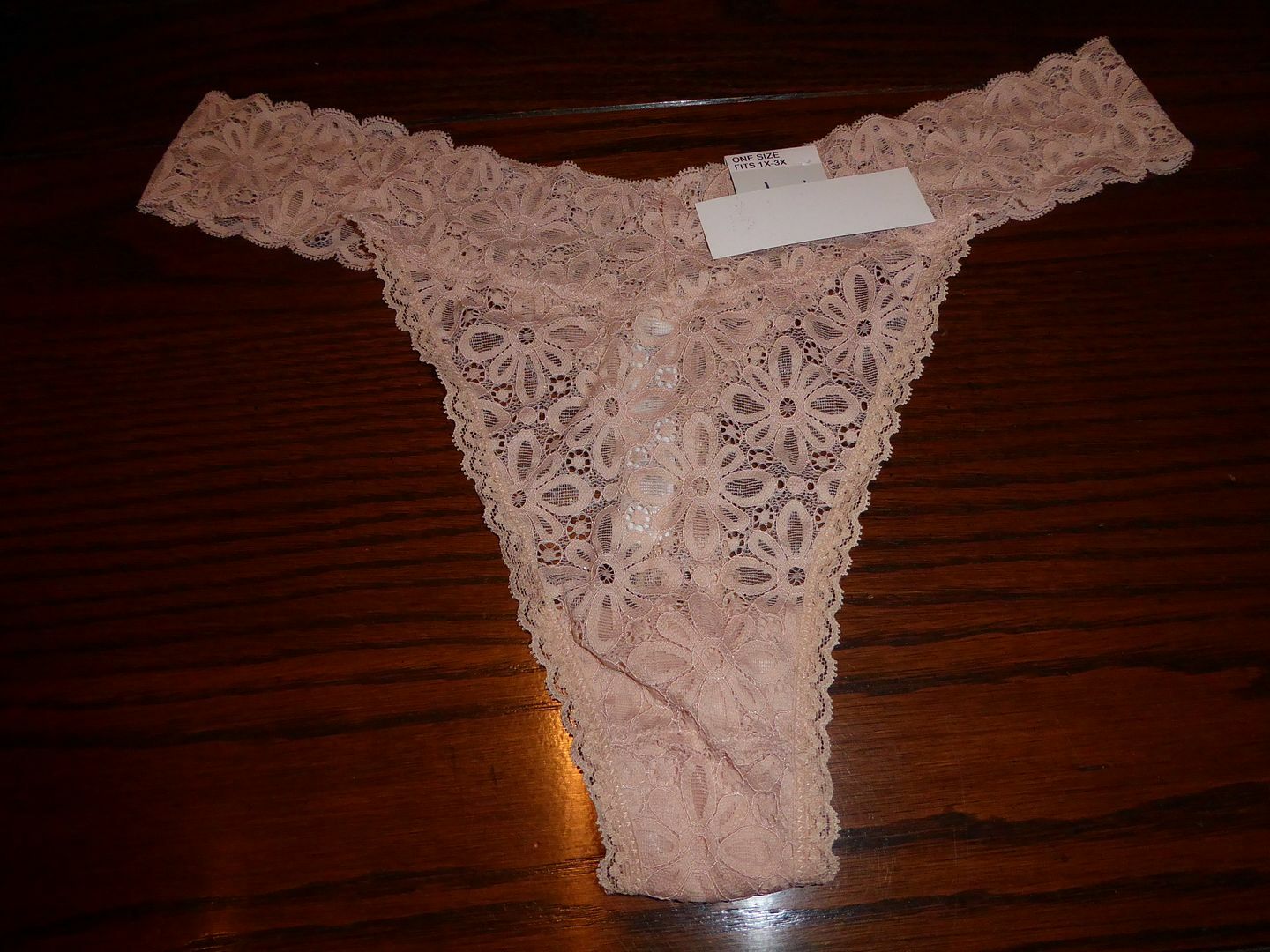NWOT JENNI STRETCH FLORAL LACE THONG PANTIES 100051410 CHAI PLUS 1 SZ FIT 1X-3X