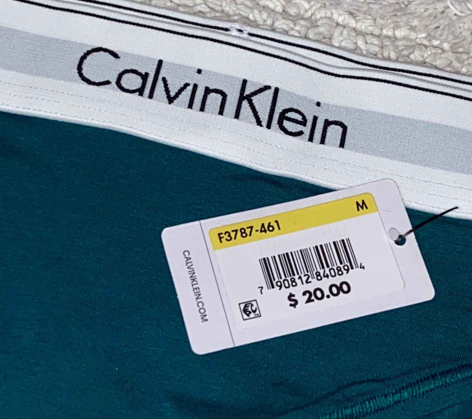 CALVIN KLEIN Modern Cotton Topaz Gemstone Teal Bikini Panty Womens Sz XS 4 S 5