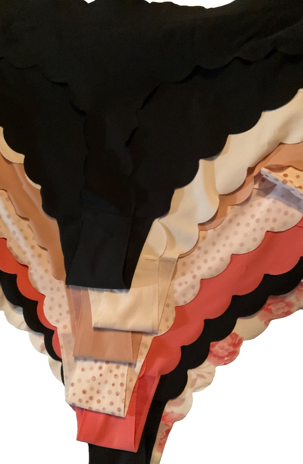 MARILYN MONROE Size: XL- No Show Thong Panties * Scalloped Edge *Pack of 7