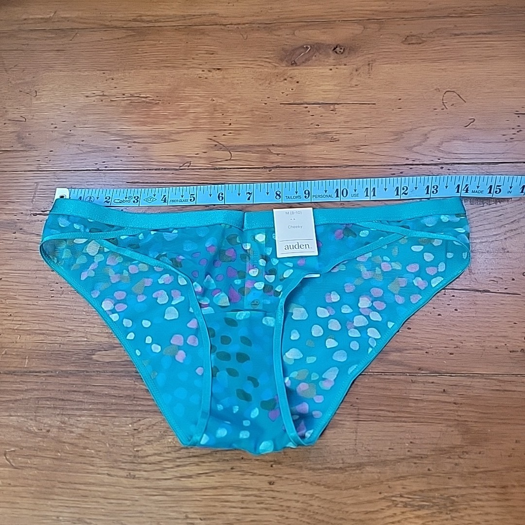 (4) Auden Womens Medium (8-10) Nylon Mesh Cheeky Underwear Target M Blue Green