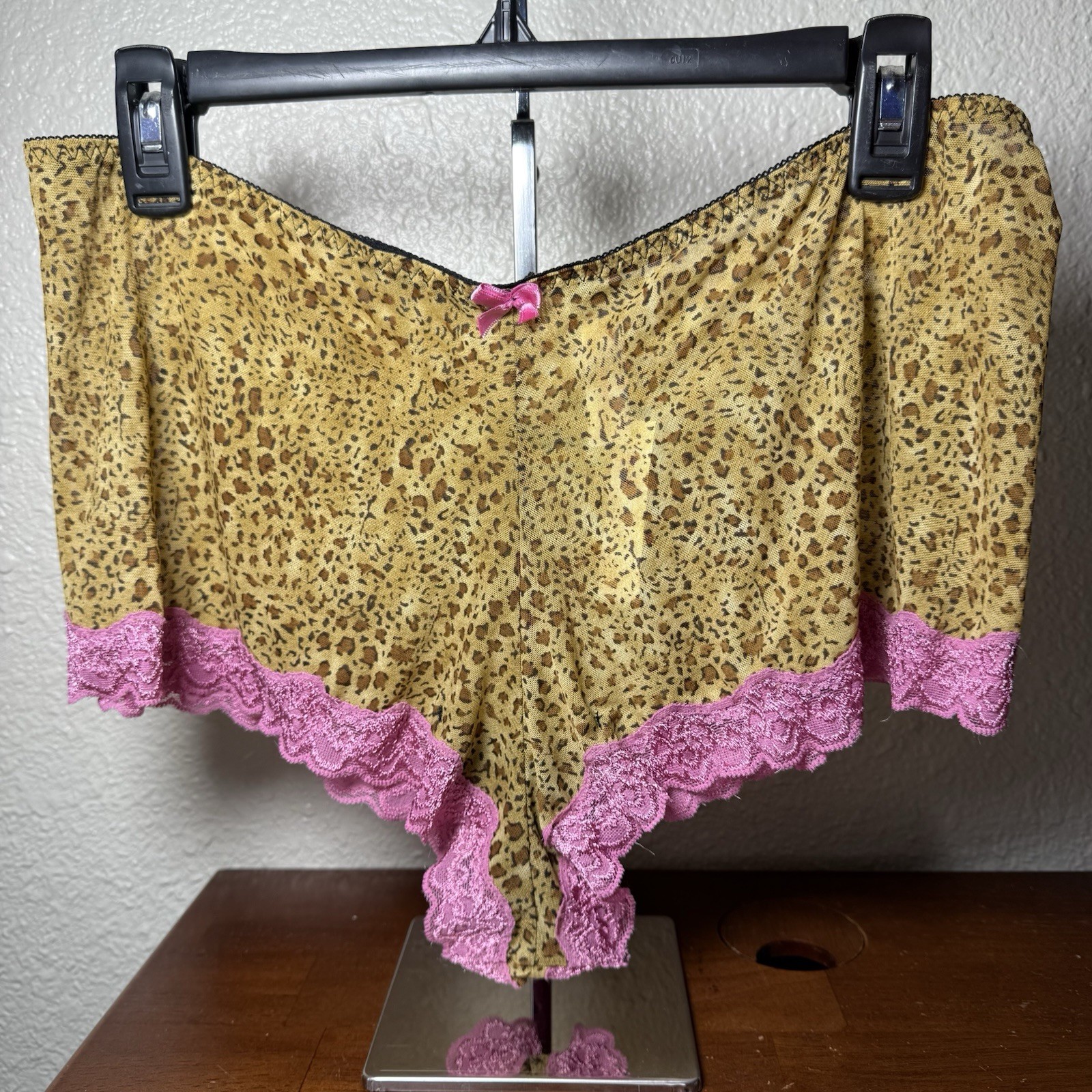 Cacique Animal Print Boyshort Panty Pink Lace Trim New W/ Tags 22/24 Cheeky